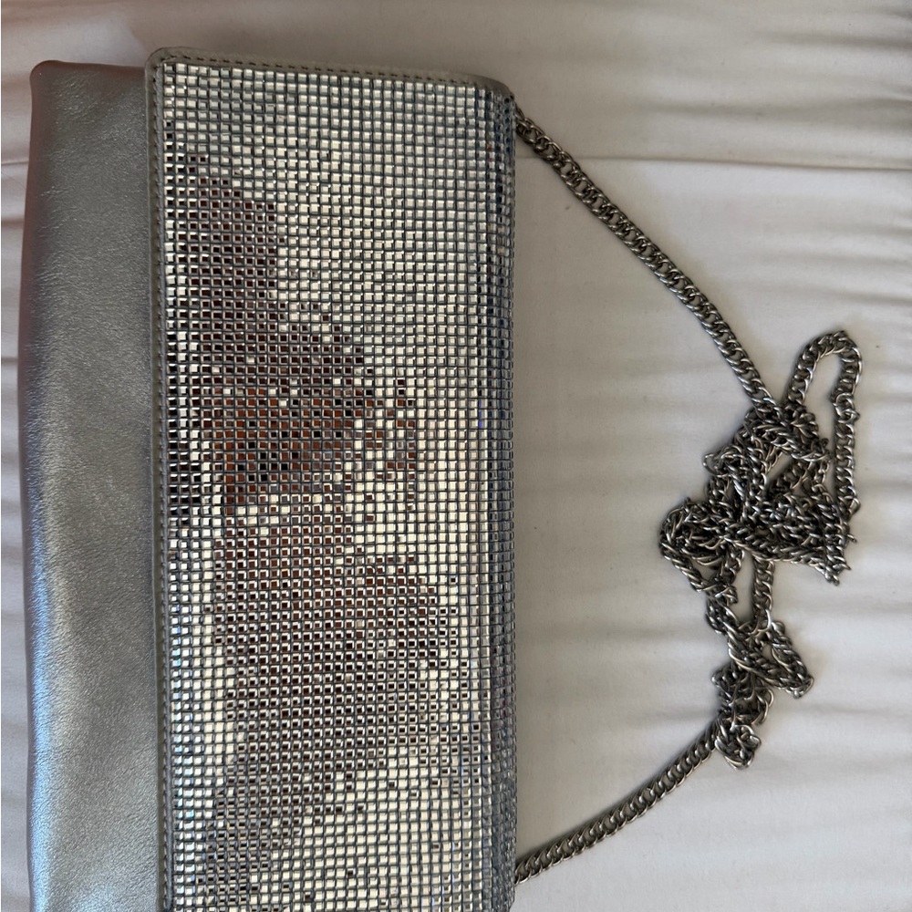 Silver Women's Clutch Bag